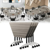 47.2in Flip Top Folding Conference Room Table with Rolling Wheels