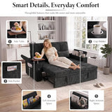 Dreamzie 65'' Convertible Sleeper Sofa Bed with Swivel Side Table