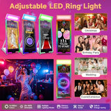 Mirror Photo Booth 65" with Camera and Printer,43'' Interactive Touch Screen Magic Mirror Photo Booth Built-in Mini PC, Instant Print and Share APP Remote RGB Light for Professional Party Photograph