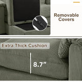 HAOMARKETS 135” Modular Sectional L Shaped Corner Sofa with Movable Ottoman