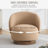 KISLOT Swivel Barrel Accent Chair, Boucle Fabric, Sand, 1-Pack