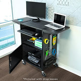 AV Cart | Computer Cart with Pegboard Siding & 12 Hooks for Customizable Storage