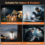 Dimgogo Rechargeable Camping Light with Stand 7ft Max Height, 15000mAh Portable Cordless LED Work Light, 5500 Lumen 6500/4500/3500K Dimmable Emergency Flashlight with Detachable Tripod, Orange