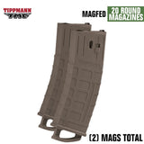 Maddog Tippmann TMC MAGFED Paintball Gun Marker & Accessory Starter Package | Silver Kit - Marker, 48ci/3000psi Compressed Air Tank, Mask, Hopper, Pods, & Harness - Tan/Black