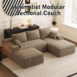 ONEMMLION 108" Oversized Cloud Boneless Couch Modular Sofas, Brown