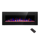 R.W.FLAME Electric Fireplace 50 inch Recessed and Wall Mounted,The Thinnest FireplaceLow Noise, Fit for 2 x 6 Stud, Remote Control with Timer,Touch Screen,Adjustable Flame Colors and Speed