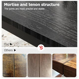 GarveeHome 78.7 in Industrial Dining Table for 6, Wooden Long Dinner Table with Mortise Tenon Design