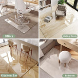 Glass Chair Mat 55"x46" – Ultra-Clear Office Chair Mat for Hardwood Floors & Low-Pile Carpets