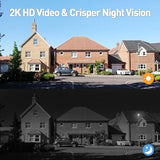 Doorbell Camera Wireless No Subscription, 2K Video Doorbell with Chime, 2-way Audio