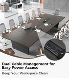 10FT Conference Table, Large Meeting Table for 10 People, Business Style Training Table