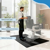 Thick Barber Chair Mat Salon & Barber Shop Anti-Fatigue Comfort Salon Floor Mat for Hair Stylist
