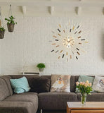 PSYCHE GOD 24" Large Sunburst Wall Clock, Modern Metal Decorative Clock, Silent Non‑Ticking Battery Powered, Mid‑Century Starburst Art Decor for Living Room Bedroom Office Home