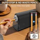 Heavy Duty Electric Pencil Sharpener – 6-Hole Design, Auto Start/Stop, Large Shavings