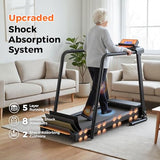 Lastforever Walking Treadmills with Extended Handrails, 2.5HP Quiet Motor, Heart Rate Monitor, 310 lbs Capacity, Treadmill for Seniors, Recovery & Home Jogging