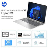 HP EliteBook 6 G1a 16 Laptop, AMD Ryzen 5 220, 16GB DDR5, 512GB SSD, AI PC