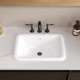 Bathroom Vessel Sink 20" x 15" Semi Recessed Sink White Drop in ceramic Sink with Overflow Modern Sinks Bowl Vanity Above Counter Basin