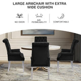 AODCHR Velvet Dining Chairs with Arms, Upholstered Accent Dining Room Chair
