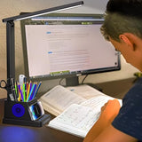 cozoo Desk Lamp,LED Desk Lamps for Home Office,Wireless Charger Small Desk Lamp with Pen Holder,Color Changing Nightlight,12 Lighting Modes
