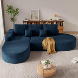 112" Modern Curved Cloud Couch, Boneless Couches for Living Room with Deep Seat