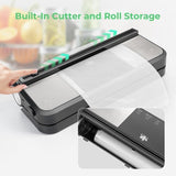 Etunia Cordless Vacuum Sealer, Rechargeable Vacuum Seal Machine for Dry/Moist Food Storage to Extend Fresh, 1 Air Hose for Food Containers, 2 Jar Sealers/Lids for Mason Jars (Black)