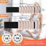 Ankle Weights for Women Men Adjustable 1LB Wrist Weights Bracelet Set of 2 for Home Gym Weighted Bangles Wristbands Leg Arm Weights, Beige