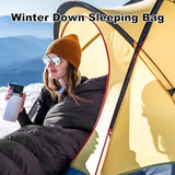 QEZER Ultralight Down Sleeping Bag for Adults with 600 Fill Power, Compact All Seasons Sleeping Bag for Backpacking, Hiking and Camping