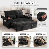 Dreamzie 65'' Convertible Sleeper Sofa Bed with Swivel Side Table