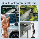 IGRL Portable Shower - 8000mAh Rechargeable Camping Shower Pump with Bath Sponge, 4 Spray Modes, IPX8 Waterproof, Ideal for Outdoor Camping, Travel, Car Washing, Pet Bathing, and Watering Plants, Grey