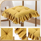 Wenqik 6 Pack Turmeric Ruffled Chair Cushions with Ties