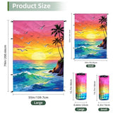 Outdoor Puffy Camping Blanket Waterproof Outdoor Blanket, Sea, 39*55''