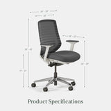 Branch Ergonomic Chair - A Versatile Desk Chair with Adjustable Lumbar Support, Breathable Mesh Backrest, and Smooth Wheels