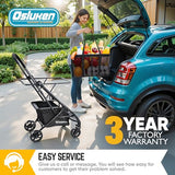 Folding Shopping Cart with Wheels, 75lbs Multi Use Grocery Carts with 360° Wheels & Removable Tote Bag