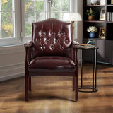 Leather Office Guest Chairs Set of 2, Ergonomic Waiting Room Chair with Arms Reception Chairs