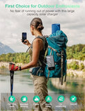 SOXONO Solar Charger Power Bank, PD 20W Fast Charging External Batter, 40000mAh Portable Phone Charger Built in 4 Cables with Dual Bright Flashlights for Camping, Hiking, and Outdoor Use（Green）