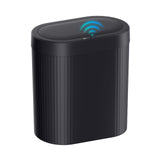 jinligogo 5 Gallon Bathroom Trash Can with Lid, Automatic Motion Sensor Black Trash Can, Touchless Slim Waterproof Garbage Bin for Kitchen, Bedroom