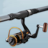 Fishing Pole Combo Set, Telescopic Carbon Fiber Fishing Rod with Strong Waist Reel, Comfortable Grip Hand Rod Set for Freshwater & Saltwater (5.4m)(2.4m)