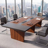 Conference Table, 142" L x 56" W x 30" H Large Meeting Table for 10 People
