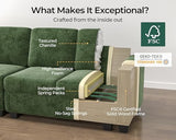 Cloud Reclining Couch with Headrest, Storage Ottoman, Drawer Charging Cup Holder, Deep L-Shaped 6 Seater with Dual Electric Recliner