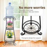 4 Pcs Gardening Set – 3 Tier Black Metal Plant Stand for Indoor Outdoor Large Planters and 3 Pcs Garden Tools Set