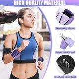 BECOJADDE Ankle Weights for Women Wrist Weights Set of 2 (1 lb Each) Adjustable Arm Leg Weight for Womens Men, Gradient Purple