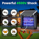 ZETAWALE Solar Bug Zapper Outdoor Mosquitos Zapper Solar Powered Bug Zapper Outdoor Camping Fly Control for 2000 sq.ft Waterproof Fly Killer Solar Mosquito Zapper for Garden (10W,10FT Extension Cord)