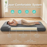 Andola Memory Sleeping Pad, 3.1" Ultra-Thick Foam Sleeping Mat for Camping, Self-Inflating Sleeping Pad with Pillow, Quiet & 9.5 R-Value, 4-Season Camping Mattress Pad for Tent Car Travel (Gray)