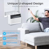 Electactic 10000BTU U-Shaped Window Air Conditioner,AC Window Unit Cools up tp 450 Sq.Ft, 3-in-1 Air Condtioner Unit with Full Window View,Energy-saving,6 Modes,24H Timer, White