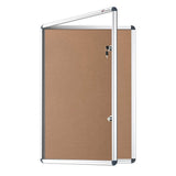 VIZ-PRO Tamperproof Lockable Cork Noticeboard Class 1 Aluminium Framed 48x36 Inches