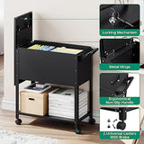 Letaya Mobile File Cabinet with Lock-Rolling Filing Cart with Wheels-Hanging