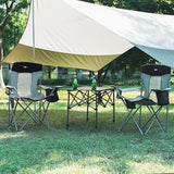 Camping Folding Chair Outdoor Lawn Portable Lightweight Camp Folding Chairs for Adult Outside with Cup Holder, Cooler Pouch & Side Pocket for Camping, Beach, Fishing, Sports or Tailgating Events, Grey