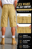 Heyfanee Mens Cargo Jean Shorts Relaxed Fit Bermuda Jorts Men Knee Length Baggy Denim Shorts for Men Khaki 28
