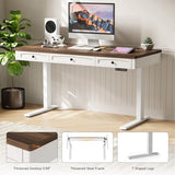 Standing Desk with 3 Drawers, 55 x 24 Inch Electric Height Adjustable Desk with Storage & Outlets