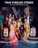 YIER Bluetooth Speaker, 240W Peak Loud Party Speaker with Big Bass, 20H Playtime, TWS, BT5.3, Large Portable Wireless Boom Box with LED Light for Outdoor Backyard Beach Home (Leather Orange)