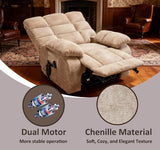 Power Lift Recliner Chair with Massage & Lumbar Heat, Big and Tall, Beige